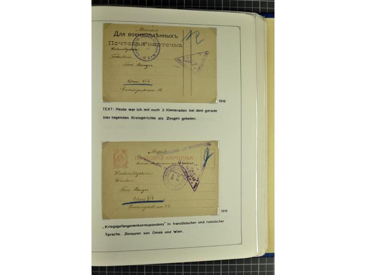 1914/20, interessante Sammlung "Russ. Kriegsgefangenen-Lager in Sibirien" mit über 500 Karten und Briefen, sauber sortiert na
