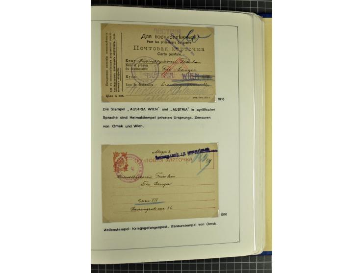 1914/20, interessante Sammlung "Russ. Kriegsgefangenen-Lager in Sibirien" mit über 500 Karten und Briefen, sauber sortiert na