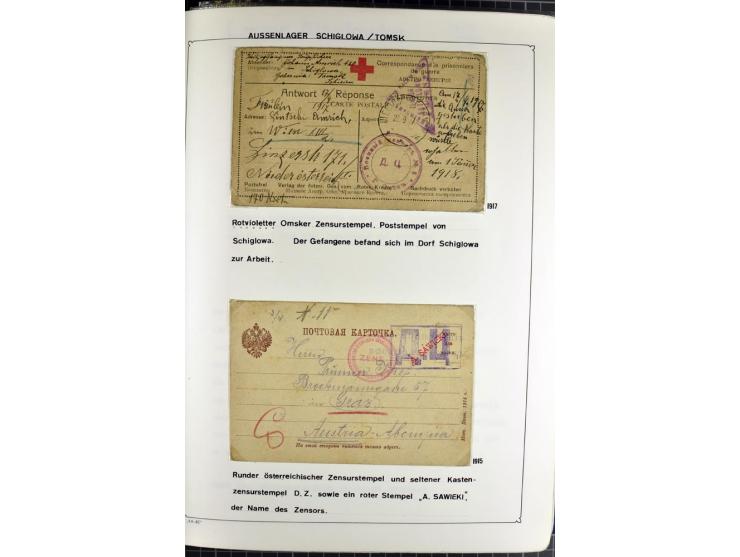 1914/20, interessante Sammlung "Russ. Kriegsgefangenen-Lager in Sibirien" mit über 500 Karten und Briefen, sauber sortiert na