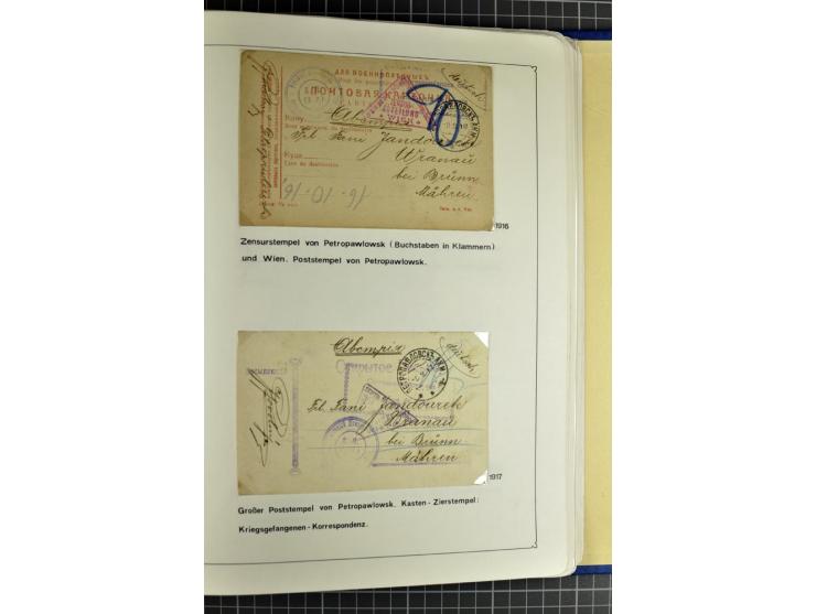 1914/20, interessante Sammlung "Russ. Kriegsgefangenen-Lager in Sibirien" mit über 500 Karten und Briefen, sauber sortiert na