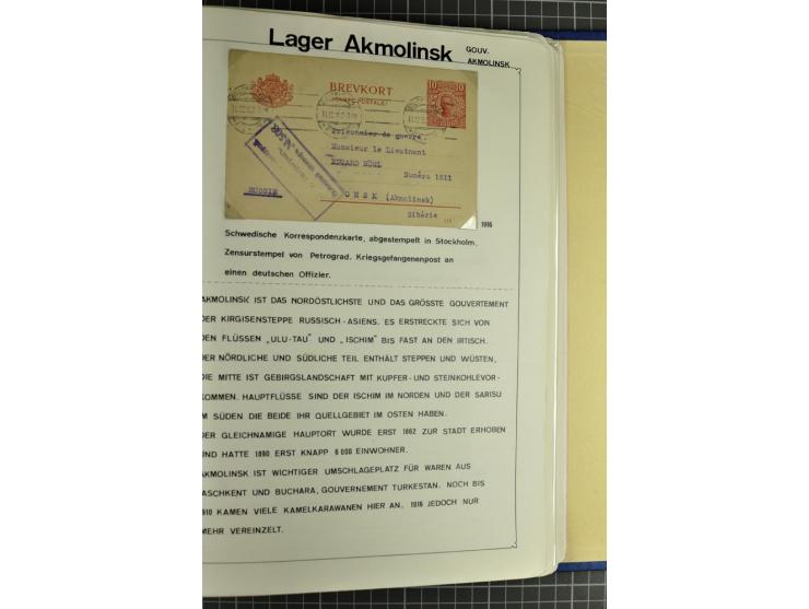 1914/20, interessante Sammlung "Russ. Kriegsgefangenen-Lager in Sibirien" mit über 500 Karten und Briefen, sauber sortiert na