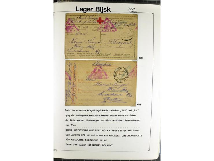 1914/20, interessante Sammlung "Russ. Kriegsgefangenen-Lager in Sibirien" mit über 500 Karten und Briefen, sauber sortiert na