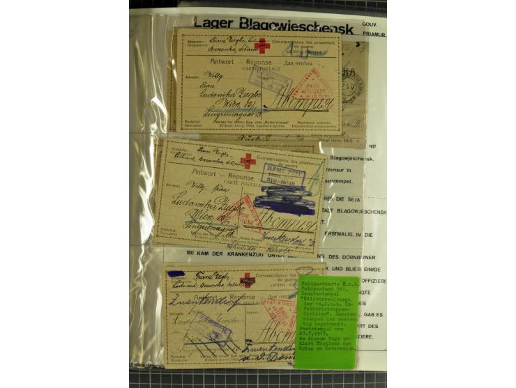 1914/20, interessante Sammlung "Russ. Kriegsgefangenen-Lager in Sibirien" mit über 500 Karten und Briefen, sauber sortiert na