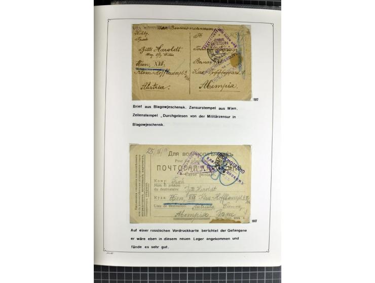 1914/20, interessante Sammlung "Russ. Kriegsgefangenen-Lager in Sibirien" mit über 500 Karten und Briefen, sauber sortiert na