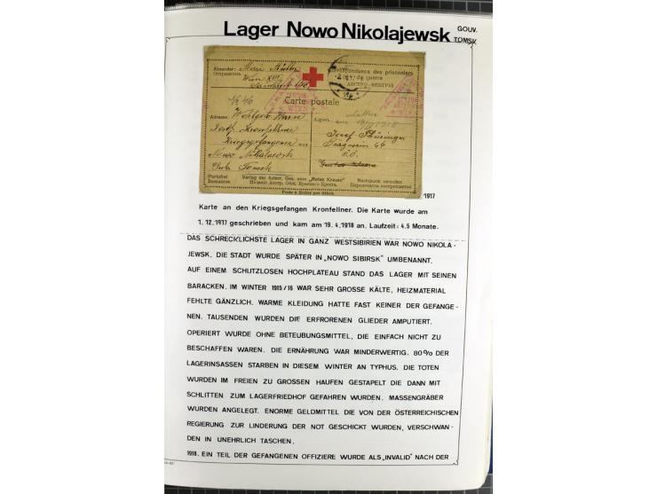 1914/20, interessante Sammlung "Russ. Kriegsgefangenen-Lager in Sibirien" mit über 500 Karten und Briefen, sauber sortiert na