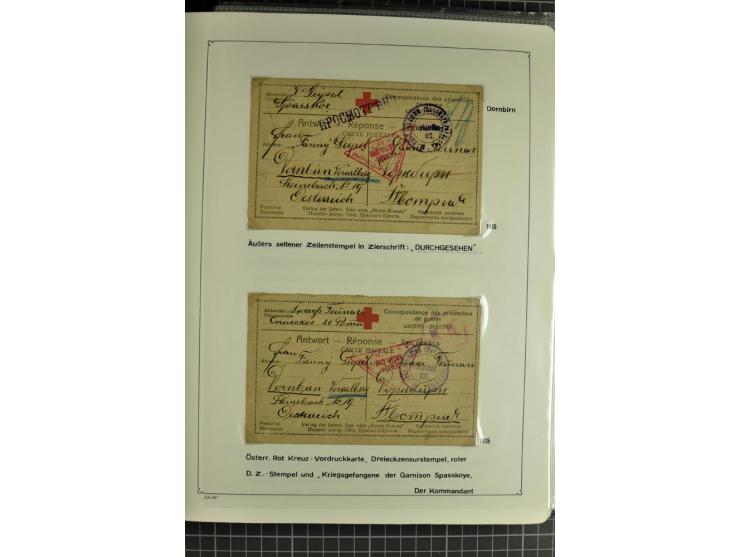 1914/20, interessante Sammlung "Russ. Kriegsgefangenen-Lager in Sibirien" mit über 500 Karten und Briefen, sauber sortiert na