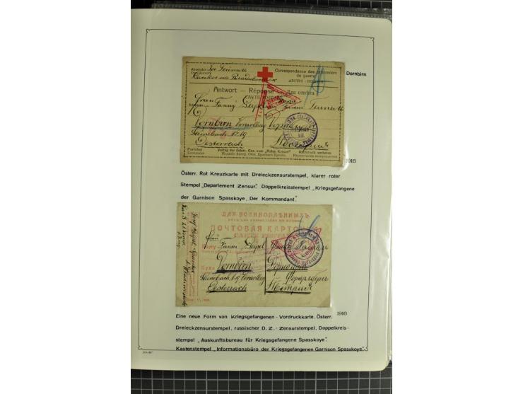1914/20, interessante Sammlung "Russ. Kriegsgefangenen-Lager in Sibirien" mit über 500 Karten und Briefen, sauber sortiert na