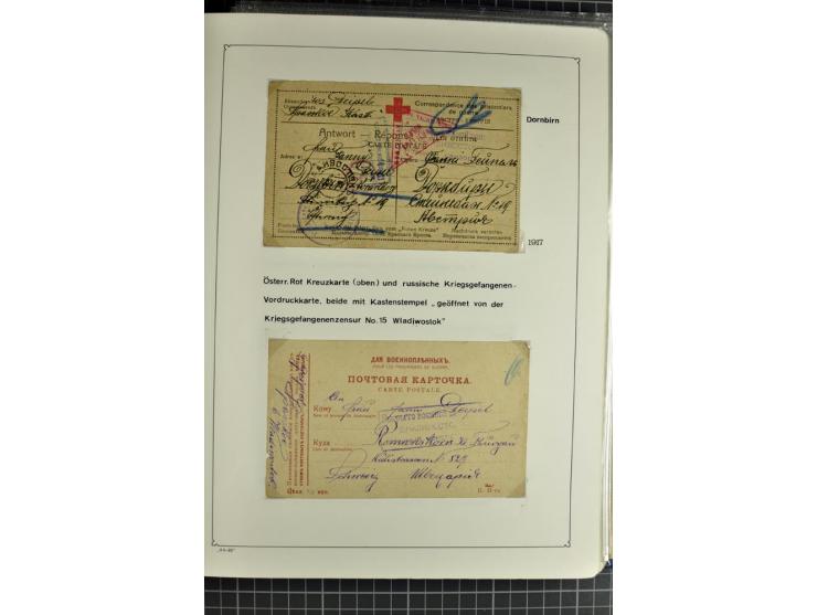 1914/20, interessante Sammlung "Russ. Kriegsgefangenen-Lager in Sibirien" mit über 500 Karten und Briefen, sauber sortiert na