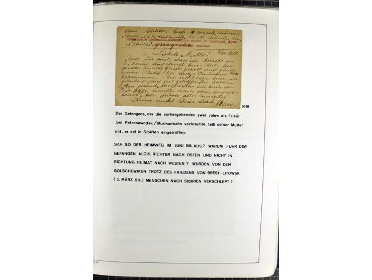 1914/20, interessante Sammlung "Russ. Kriegsgefangenen-Lager in Sibirien" mit über 500 Karten und Briefen, sauber sortiert na
