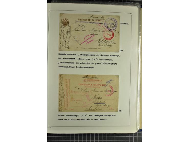 1914/20, interessante Sammlung "Russ. Kriegsgefangenen-Lager in Sibirien" mit über 500 Karten und Briefen, sauber sortiert na