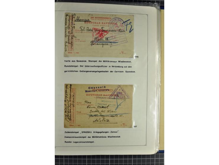 1914/20, interessante Sammlung "Russ. Kriegsgefangenen-Lager in Sibirien" mit über 500 Karten und Briefen, sauber sortiert na