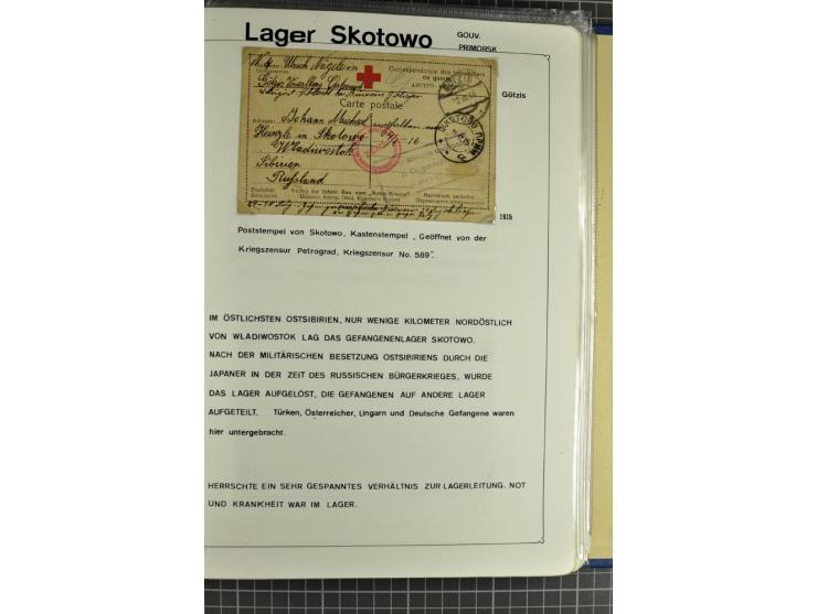 1914/20, interessante Sammlung "Russ. Kriegsgefangenen-Lager in Sibirien" mit über 500 Karten und Briefen, sauber sortiert na