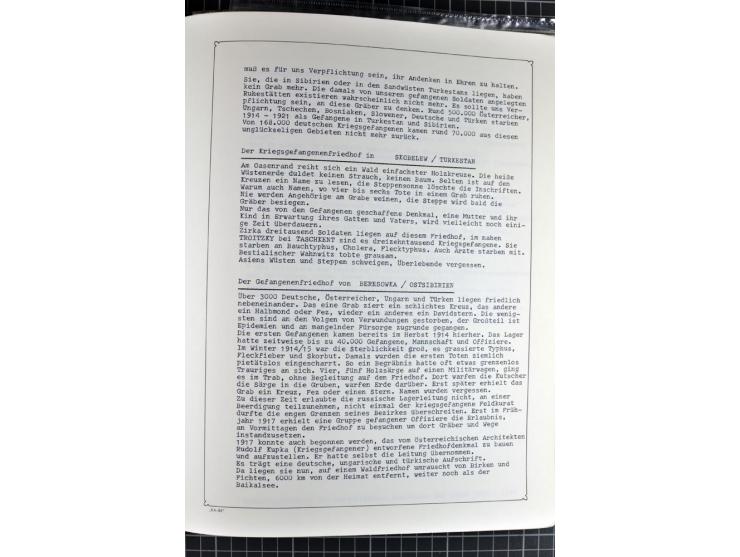 1914/20, interessante Sammlung "Russ. Kriegsgefangenen-Lager in Sibirien" mit über 500 Karten und Briefen, sauber sortiert na