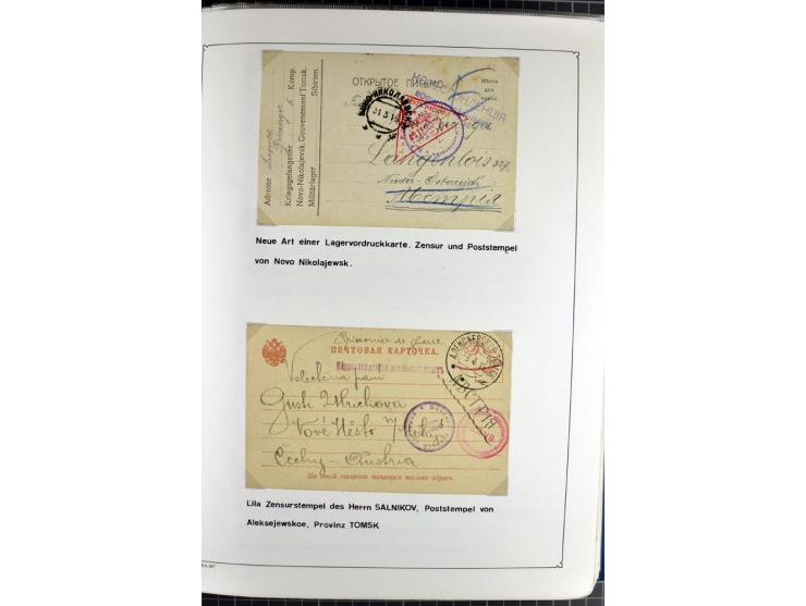 1914/20, interessante Sammlung "Russ. Kriegsgefangenen-Lager in Sibirien" mit über 500 Karten und Briefen, sauber sortiert na