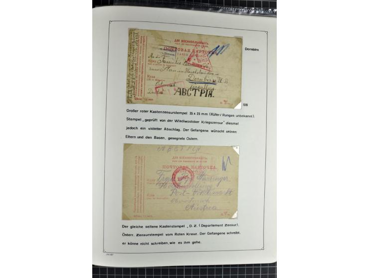 1914/20, interessante Sammlung "Russ. Kriegsgefangenen-Lager in Sibirien" mit über 500 Karten und Briefen, sauber sortiert na