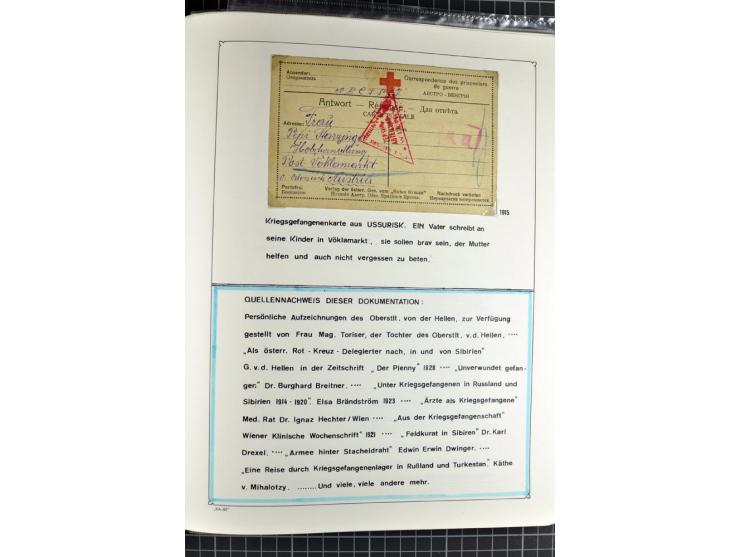 1914/20, interessante Sammlung "Russ. Kriegsgefangenen-Lager in Sibirien" mit über 500 Karten und Briefen, sauber sortiert na