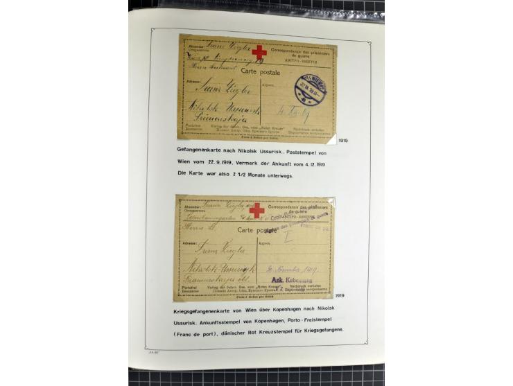 1914/20, interessante Sammlung "Russ. Kriegsgefangenen-Lager in Sibirien" mit über 500 Karten und Briefen, sauber sortiert na