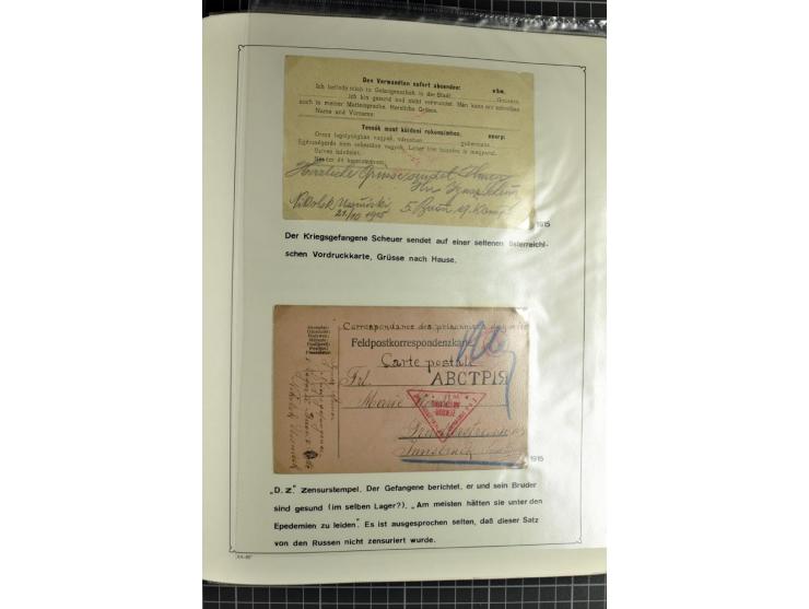 1914/20, interessante Sammlung "Russ. Kriegsgefangenen-Lager in Sibirien" mit über 500 Karten und Briefen, sauber sortiert na