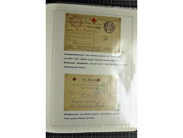 1914/20, interessante Sammlung "Russ. Kriegsgefangenen-Lager in Sibirien" mit über 500 Karten und Briefen, sauber sortiert na