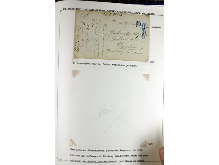 1914/20, interessante Sammlung "Russ. Kriegsgefangenen-Lager in Sibirien" mit über 500 Karten und Briefen, sauber sortiert na