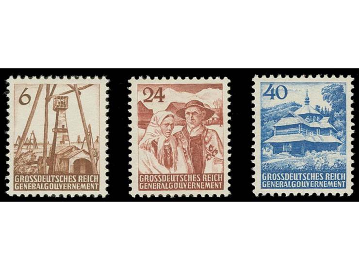 1944, Unverausgabte 6-40 Gr. kpl., postfrisch, tadellos, sign. Bühler, ex Herb Meyers