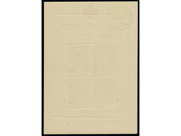  Kindergärten-Block mit rotem Kreuz, postfrisch, im Oberrand mit üblichem Stempel, tadellos, sign. Stümpel, ex Herb Meyers