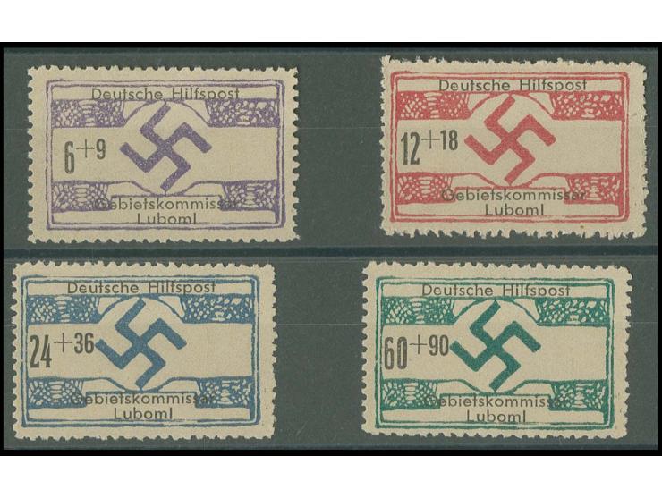 LUBOML: 1944, 6-60 Pfg., ungebraucht ohne Gummi, einwandfrei, Fotoattest Krischke, ex Herb Meyers