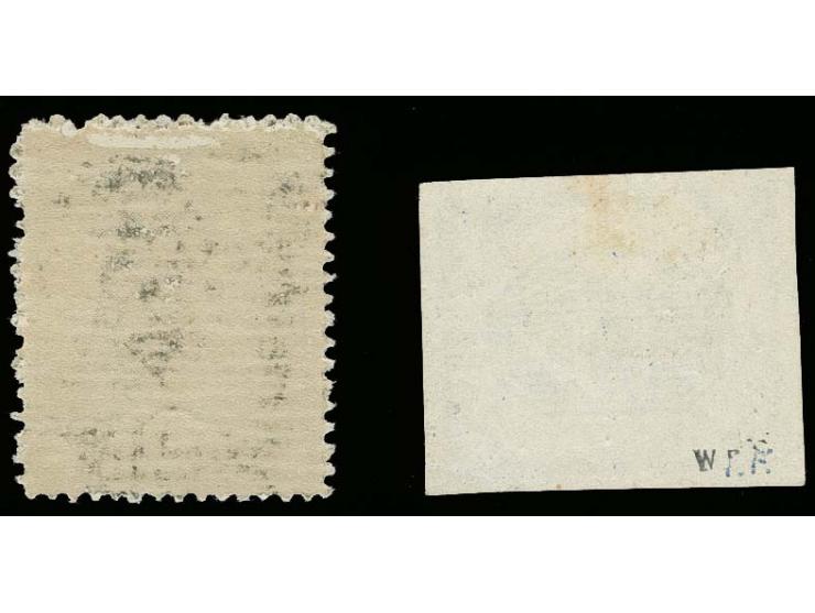 Tunis-Päckchenmarke ungebraucht mit Originalgummi und Farbanhaftungen sowie Hela blau ungebraucht