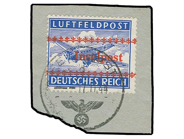 1944, Insel Kreta gezähnt mit Normstempel "d 17.11." (Chania) auf Briefstück, Kabinett, Fotobefund Petry BPP
