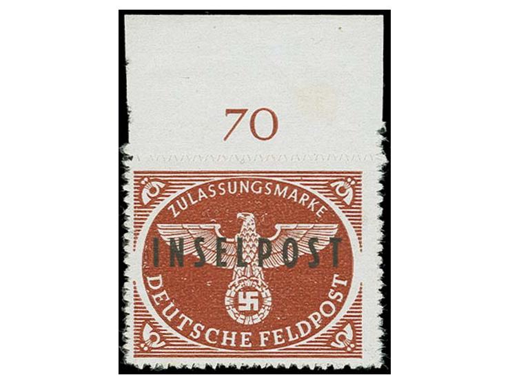 Rhodos braunrot mit Oberrand (dort Haftstelle und Bug), postfrisch, Pracht, sign. Müller BPP