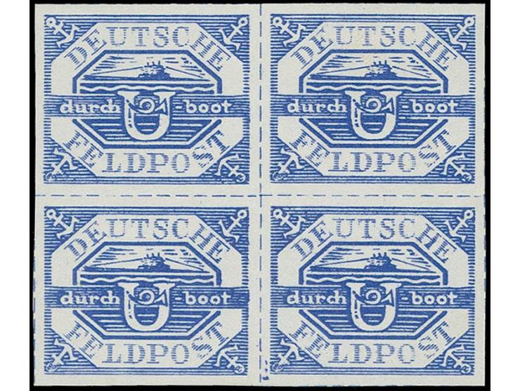 1945, Hela, Viererblock, ohne Gummi wie verausgabt, Kabinett, seltene Einheit, sign. Bartels und Fotoattest Gabisch BPP