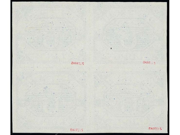 1945, Hela, Viererblock, ohne Gummi wie verausgabt, Kabinett, seltene Einheit, sign. Bartels und Fotoattest Gabisch BPP