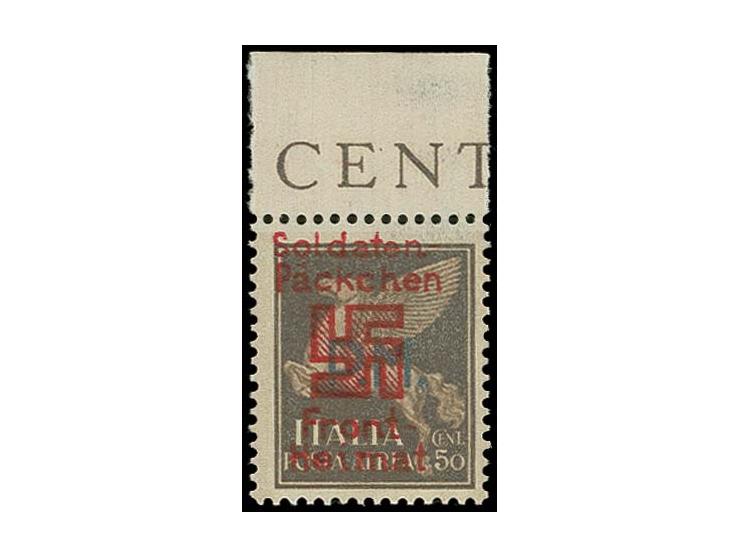  1944, 50 C. dunkelbraun mit milchigweißem Untergrund mit Oberrand, postfrisch, Kabinett, sign. Pickenpack und Fotoattest Mül