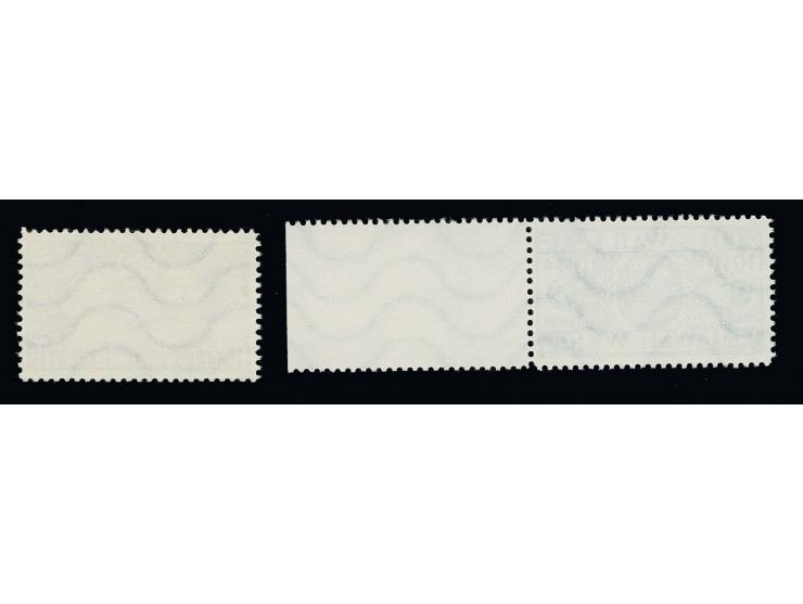 DEUTSCHE FÄLSCHUNGEN FÜR GROSSBRITANNIEN: ½ d. dunkelgrün mit rechtem Bogenrand und 1½ d. dunkelbraunlila, je ungebraucht ohn