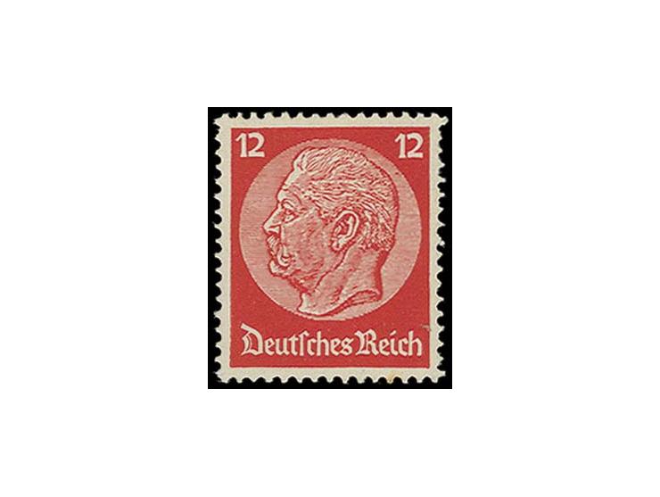 Hindenburg 12 Pfg. karmin, postfrisch, ein Zahn unten minimal fleckig, sonst tadellos, sign. Hosang, ex Herb Meyers