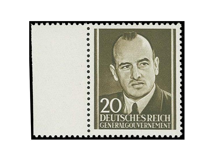 Frank 20 Gr. mit linkem Rand, postfrisch, Kabinett, Fotoattest Krischke