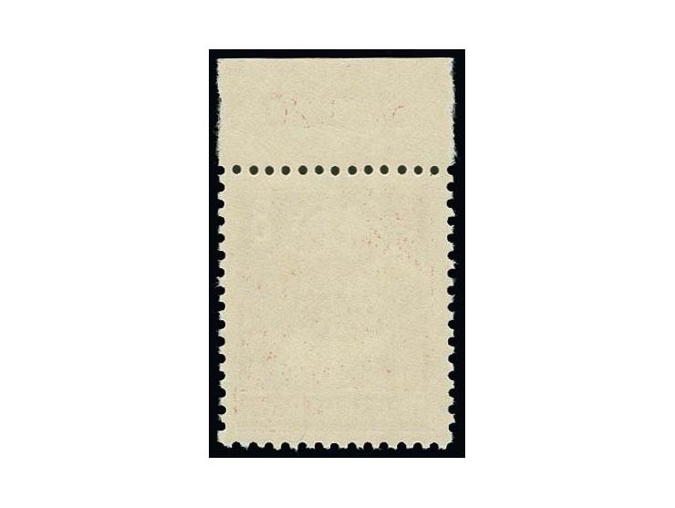  8 Pfg. bräunlichrot auf gestrichenem Papier mit Druck auf der nicht gestrichenen Papierseite, postfrisches Oberrandstück, se