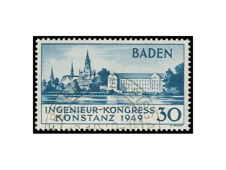 1949, Konstanz II 30 Pfg., sauber mit Sonderstempel entwertet, Kabinett, Fotoattest Schlegel BPP