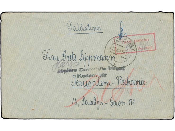 1948, Auslandsbrief von "ALZEY 15.3.48" mit rotem Ra2 "Taxe percue.....Reichspfg." via Istanbul (11.6.) und retour mit L2 "Ko