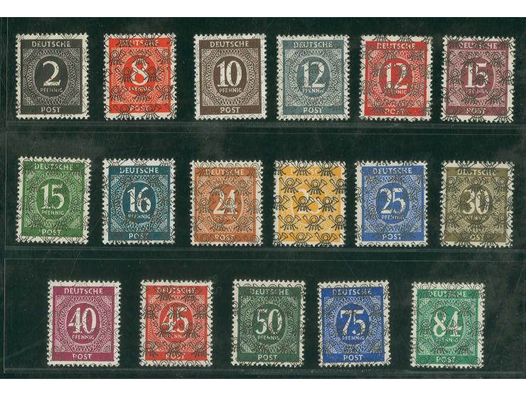 Ziffern mit Netzaufdruck: 2-84 Pfg. kpl. postfrisch, sign. Schlegel BPP (Mi. 800,-)