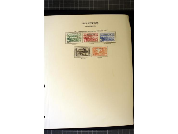 1938/2005, New Hebrides and Vanuatu, mounted and unmounted mint collection with better stamps like SG #52-63 and D6-10, from 