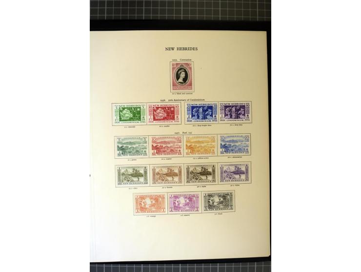 1938/2005, New Hebrides and Vanuatu, mounted and unmounted mint collection with better stamps like SG #52-63 and D6-10, from 