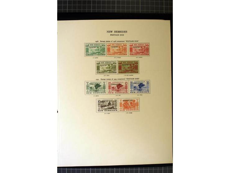 1938/2005, New Hebrides and Vanuatu, mounted and unmounted mint collection with better stamps like SG #52-63 and D6-10, from 