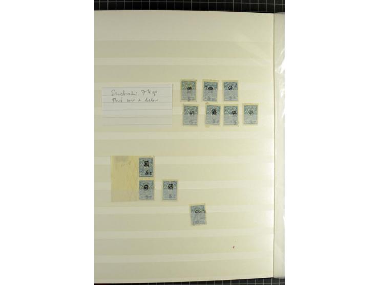 1920, Dashnak Rbl-Aufdrucke, 48seitiges Lagerbuch mit über 800 echten Aufdrucken, dabei viel postfrisches Material, dazu ein 