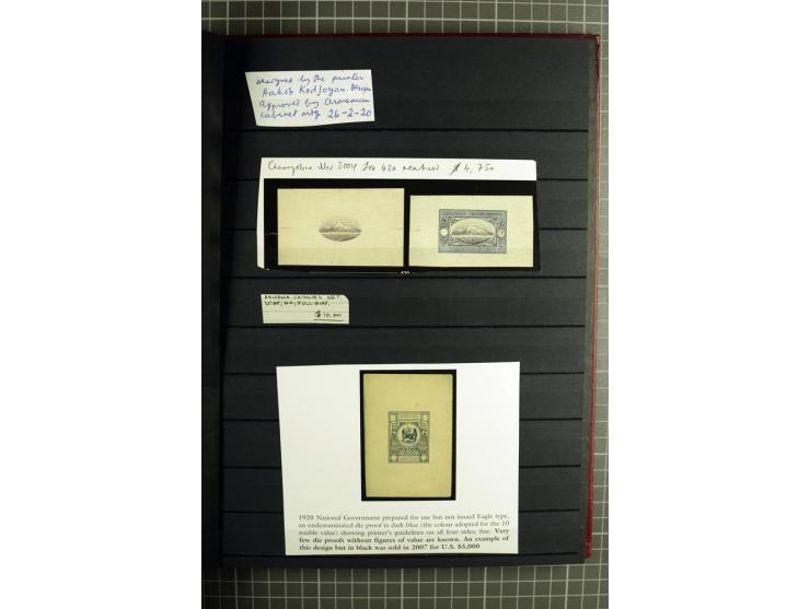 1920, Chassepot Ausgabe, 16seitiges Lagerbuch der Orignalmarken und 48seitiges Lagerbuch mit Nachdrucken, dabei viele in Einh