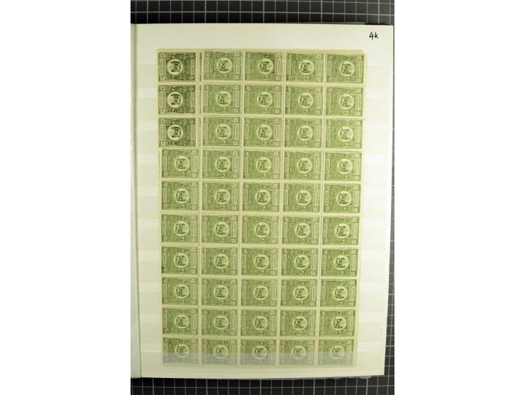 1920, Chassepot Ausgabe, 16seitiges Lagerbuch der Orignalmarken und 48seitiges Lagerbuch mit Nachdrucken, dabei viele in Einh