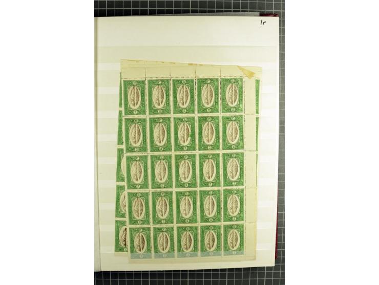 1920, Chassepot Ausgabe, 16seitiges Lagerbuch der Orignalmarken und 48seitiges Lagerbuch mit Nachdrucken, dabei viele in Einh