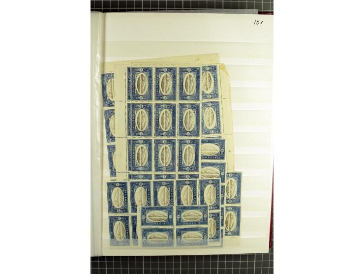 1920, Chassepot Ausgabe, 16seitiges Lagerbuch der Orignalmarken und 48seitiges Lagerbuch mit Nachdrucken, dabei viele in Einh