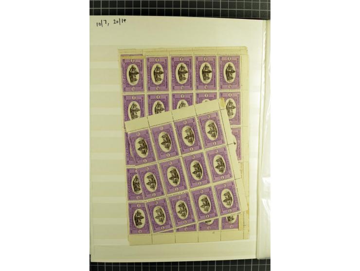 1920, Chassepot Ausgabe, 16seitiges Lagerbuch der Orignalmarken und 48seitiges Lagerbuch mit Nachdrucken, dabei viele in Einh