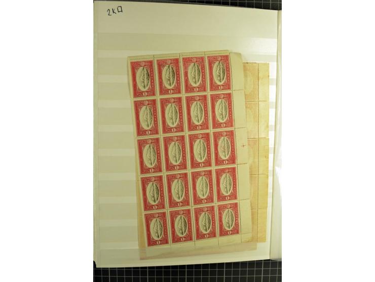 1920, Chassepot Ausgabe, 16seitiges Lagerbuch der Orignalmarken und 48seitiges Lagerbuch mit Nachdrucken, dabei viele in Einh